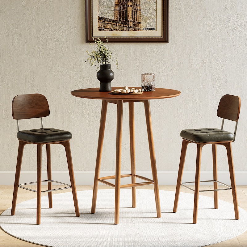 39.37" Solid Wood Round Bar Table