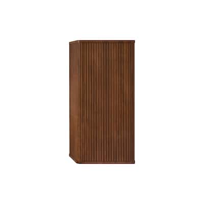 Striped Walnut Bathroom Floating Side Cabinet,Wall mounted Storage Cabinet for Small Spaces