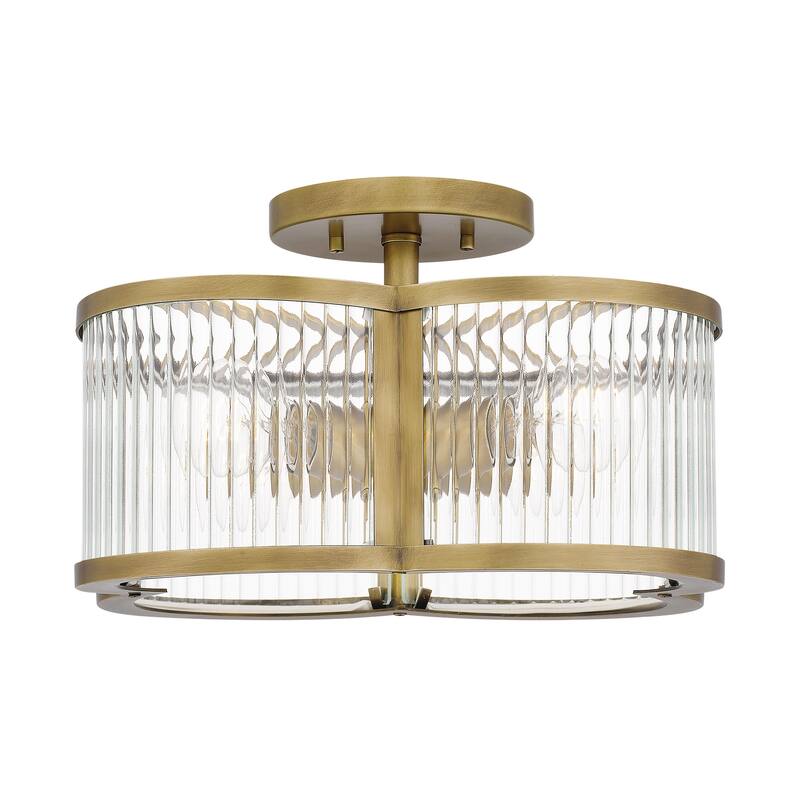Aster 4-Light Weathered Brass Semi-Flush Mount