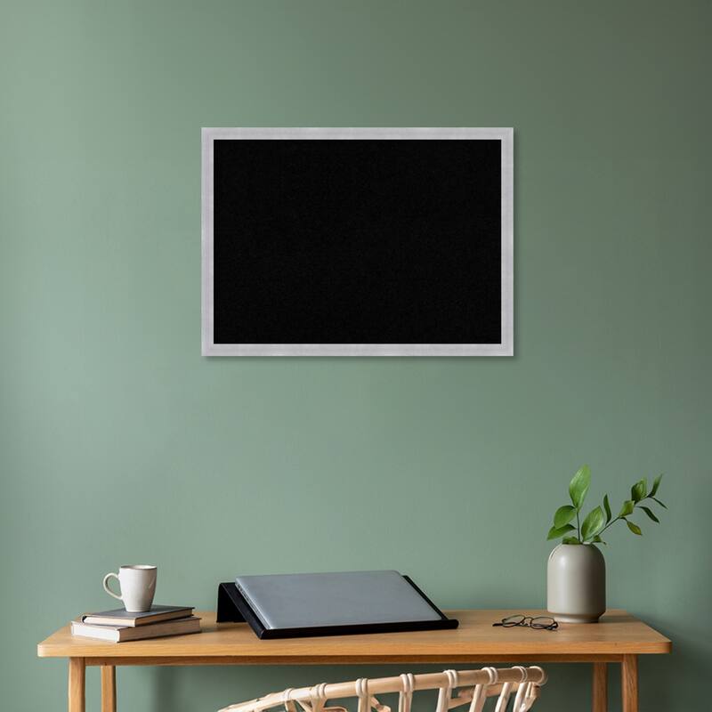 Grace Narrow Framed Black Corkboard Bulletin Board