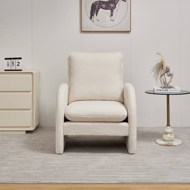 Modern Sherpa Upholstered Accent Chair
