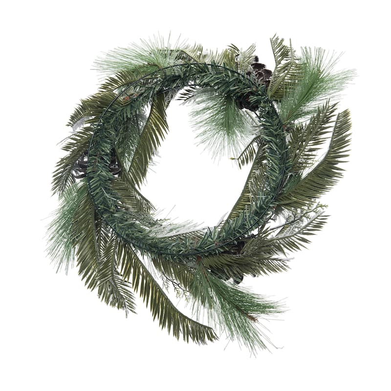 Transpac 24 in. Holiday Wreath with Pinecones