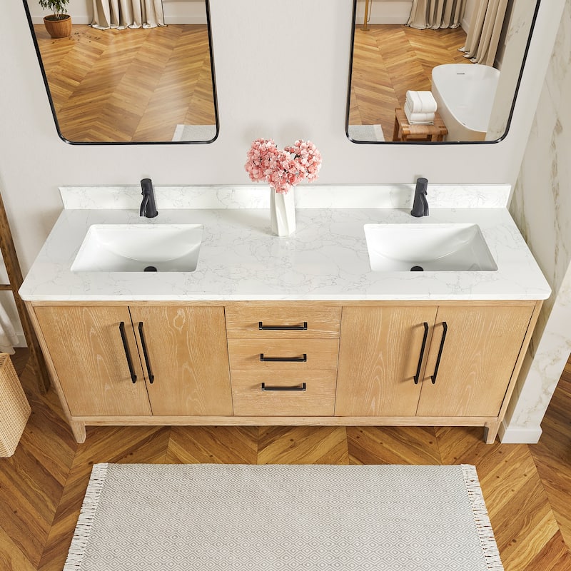 Miseno MV-NM-GARA72-GWT Gara 72" Free Standing Double Basin Vanity Set