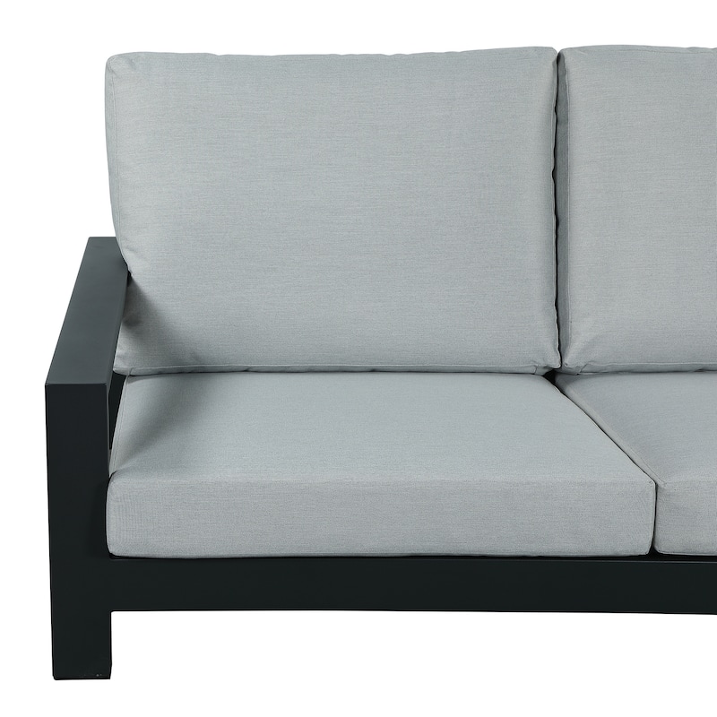 Benton 4-Piece Aluminum Outdoor Conversation Sofa Set with Cushions