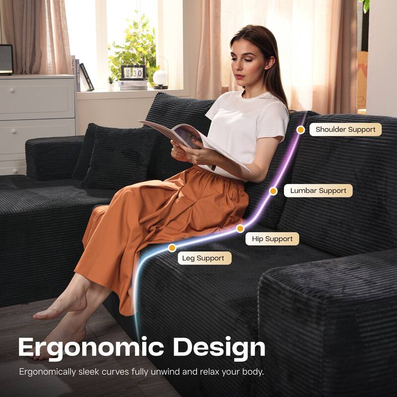 ​​OVIOS Modern Minimalist No-Assembly Living Room Set​