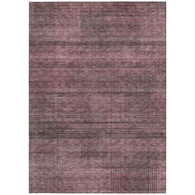 HomeRoots Striped Transitional Rectangle Outdoor Rug