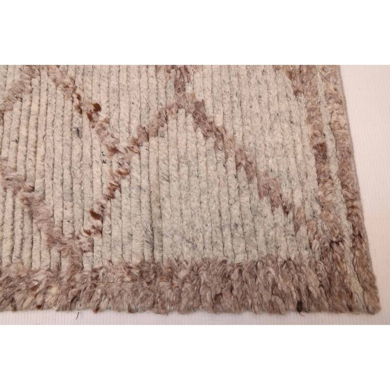 ECARPETGALLERY Hand-knotted Tangier Light Grey Wool Rug - 8'2 x 10'2