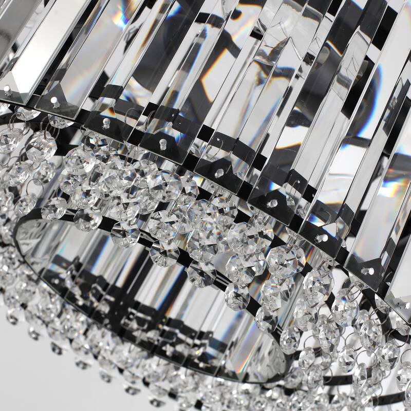 5-Light Modern Pendant Design Crystal Hanging Linear Chandelier Lighting for Dining Room Kitchen Island