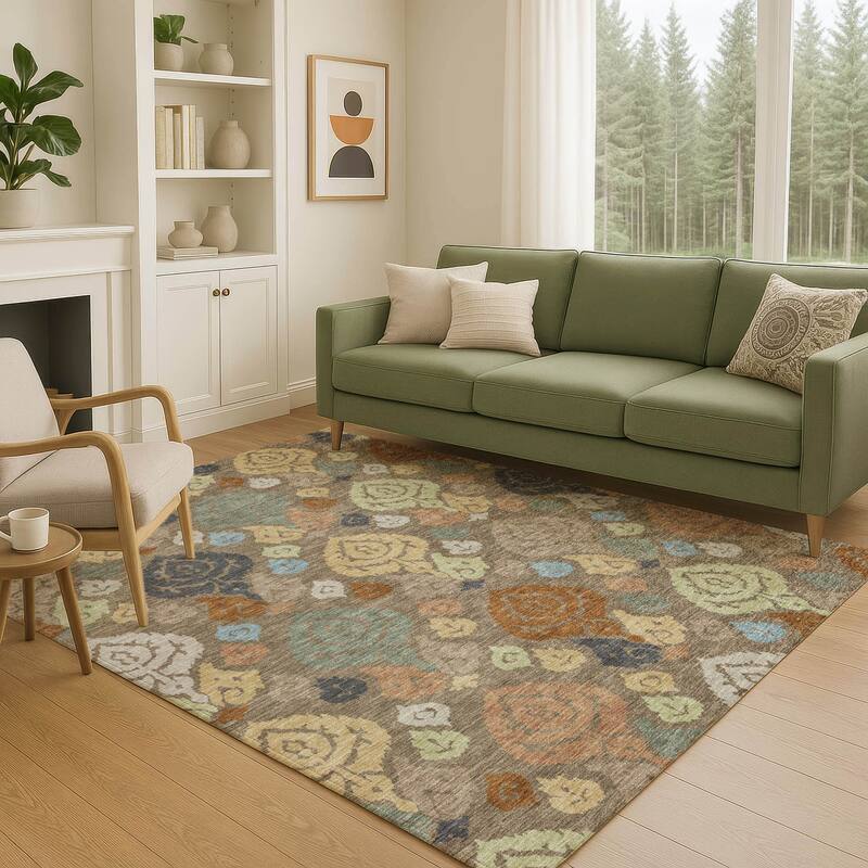 Machine Washable Indoor/ Outdoor Casual Zona Chantille Rug