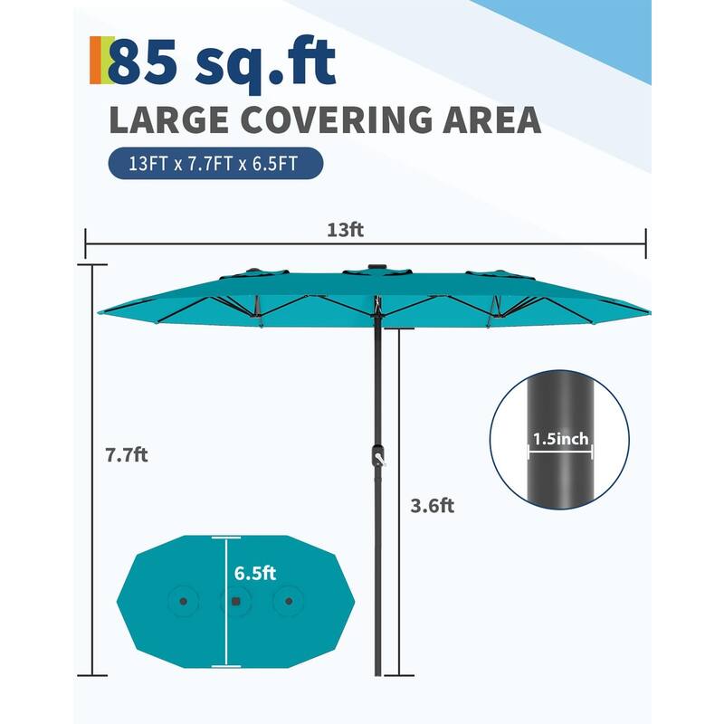 Coromose 13ft Large Patio Umbrella, for Pool Deck Garden Backyard