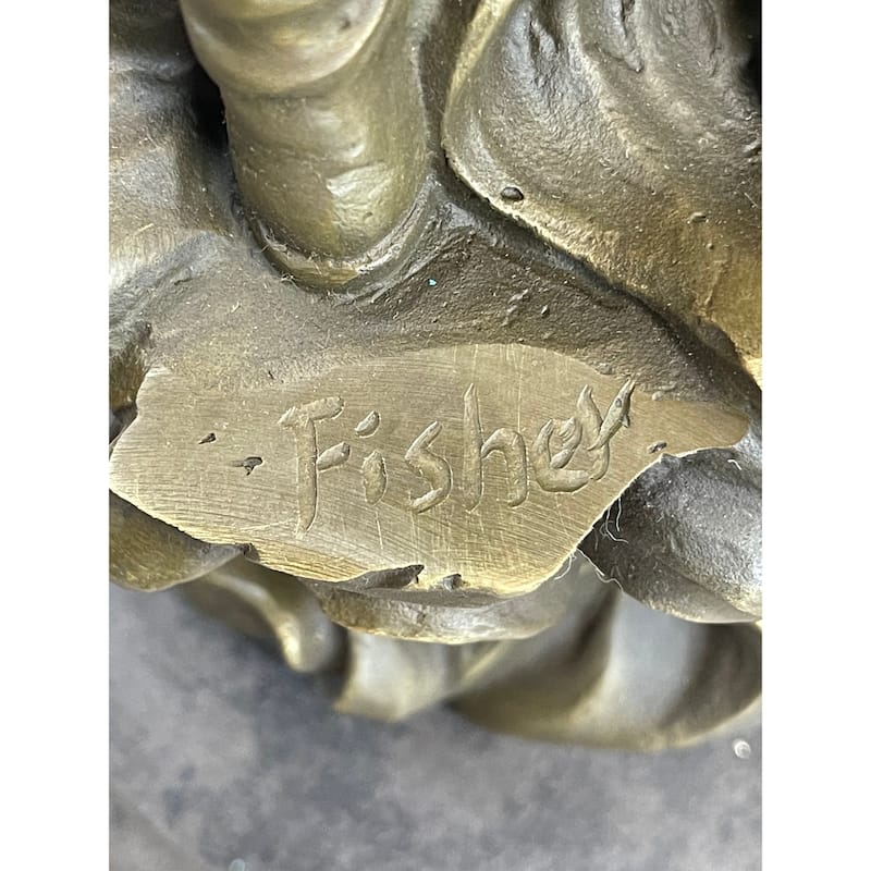 Ship Captain Imitative Fisherman Nautical Ocean Sailor Boating Decor Bronze Statue Sculpture 17.5 Inches X 7 Inches