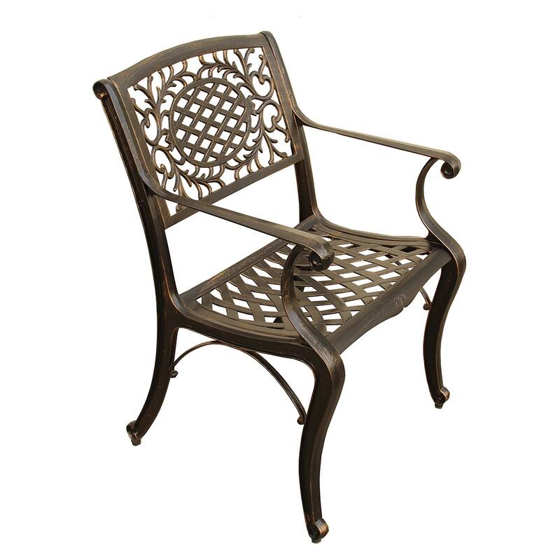 Outdoor Lattice 59-in. Round Dining Set with Lazy Susan and Six Chairs