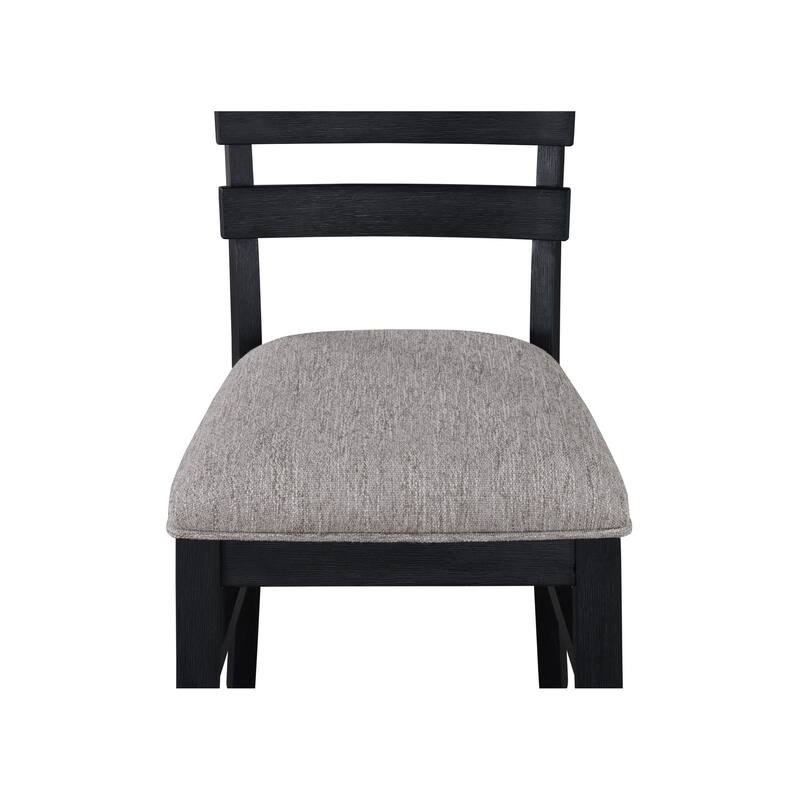 2pc Contemporary Transitional Style Side Chair,Upholstery Seat Ladder Back Dining Chair