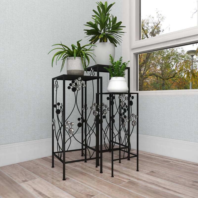 Black Metal Plantstand (Set of 3)