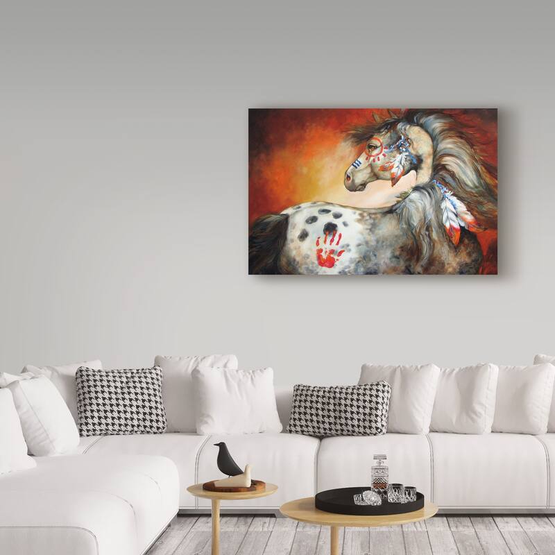 Marcia Baldwin '4 Feathers Indian War Pony' Canvas Art