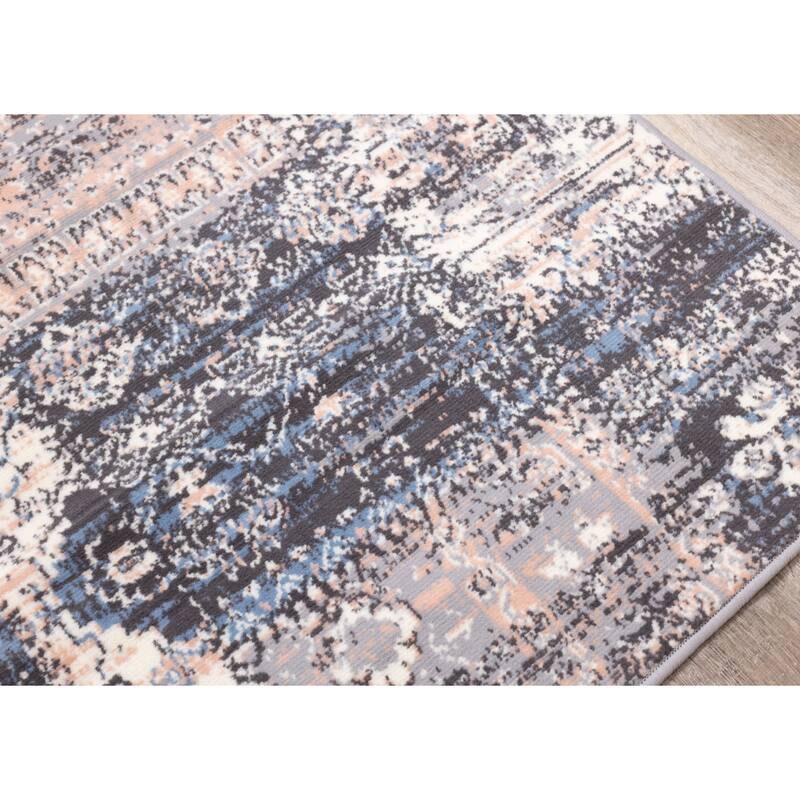 Florence Collection - Pink/Cream Patchwork Rug - 4'7" x 6'7"