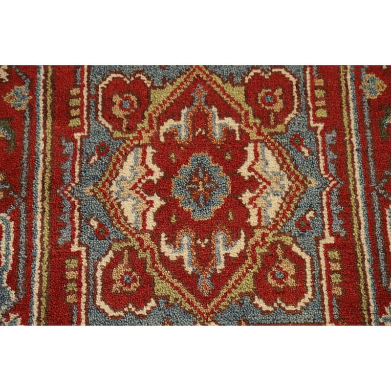 Red Heriz Serapi Indian Runner Rug Handmade Traditional Wool Carpet - 2'5" x 11'10"