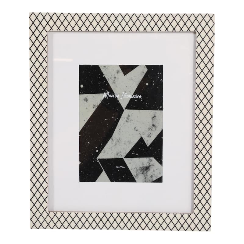 Resin Glass Picture Frame Matted Casual Home Decor with Backing - 10.5" x 0.5" x 12.5"