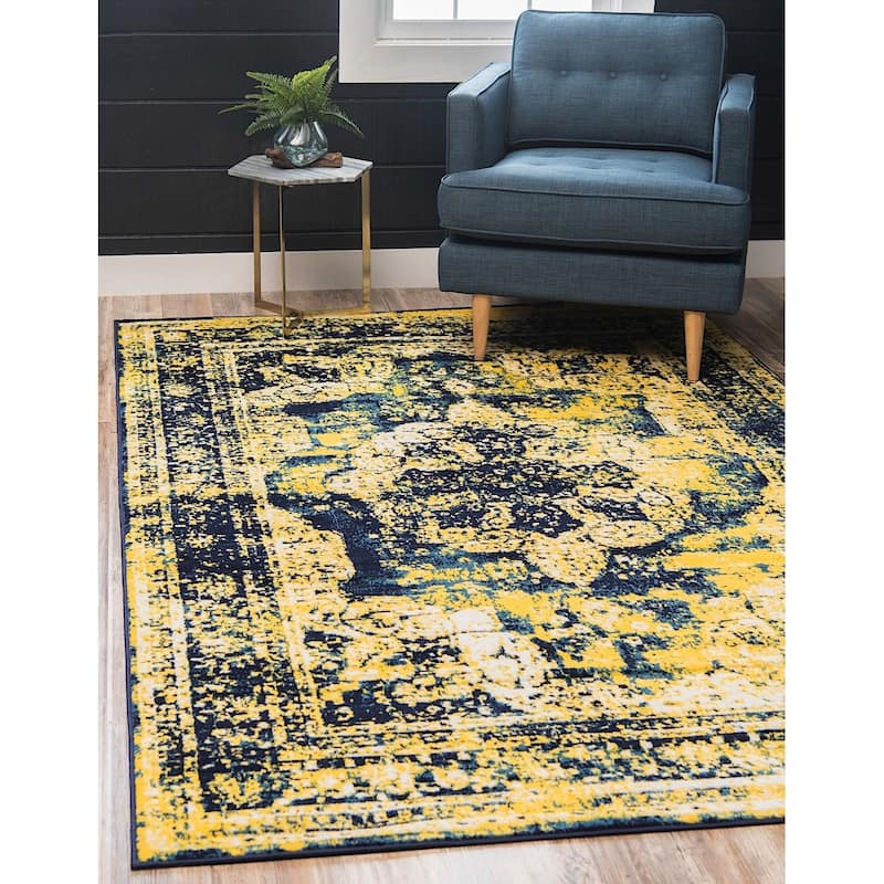 Transitional Fredo Collection Area Rug - 8'x11' - Navy Blue