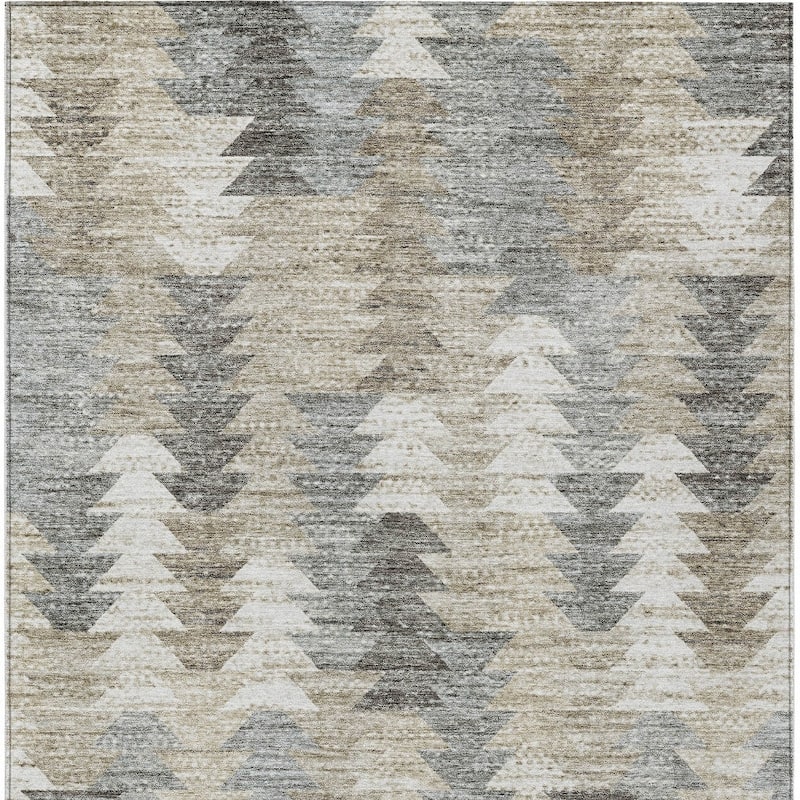 HomeRoots Geometric Transitional Rectangle Outdoor Rug