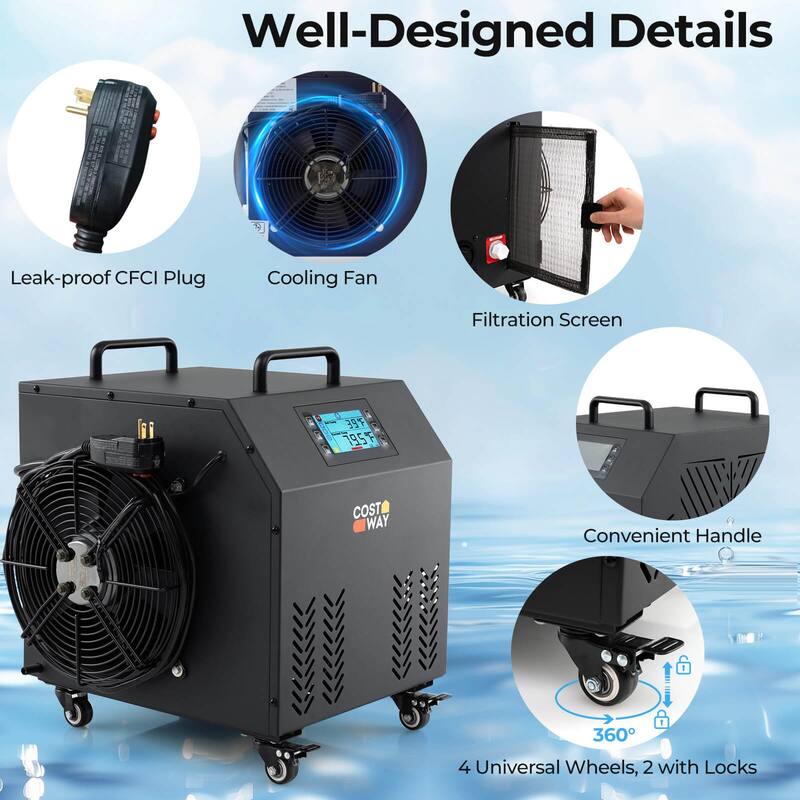 Costway Ice Bath Water Chiller with Universal Wheels Filtration System - See Details