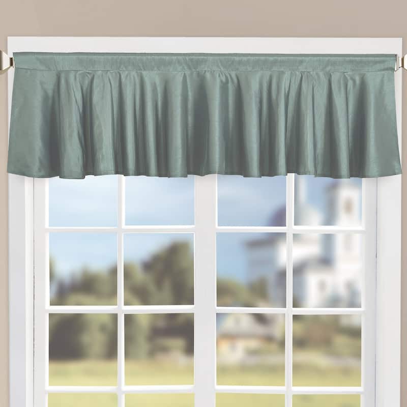 Home Soft Things Solid Faux Silk 1 Piece Valance Set,60" x 19" - 60" x 19"