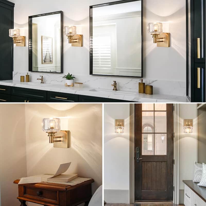 Antique vanity light brass bathroom light metal wall light