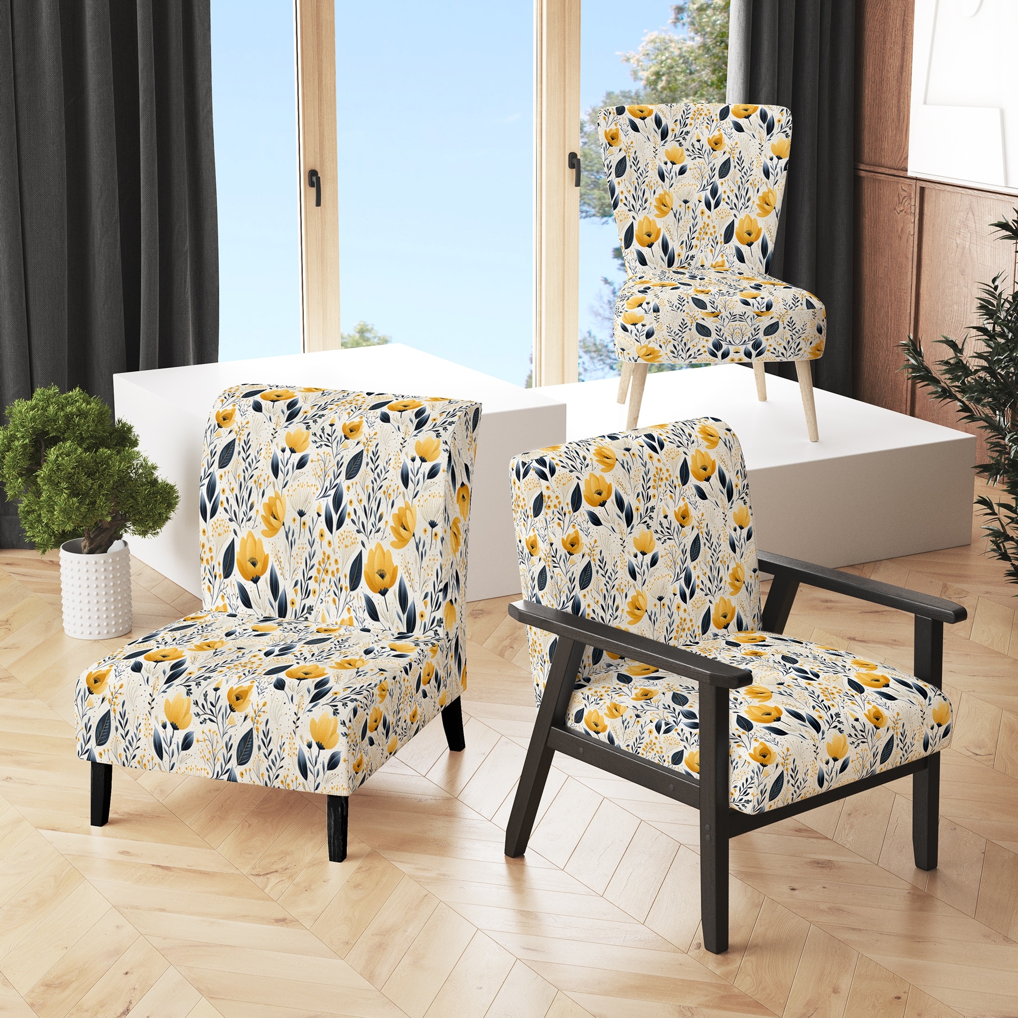 Chair Decor Yellow Print Accent Chair Peachtree Eleanor Chair