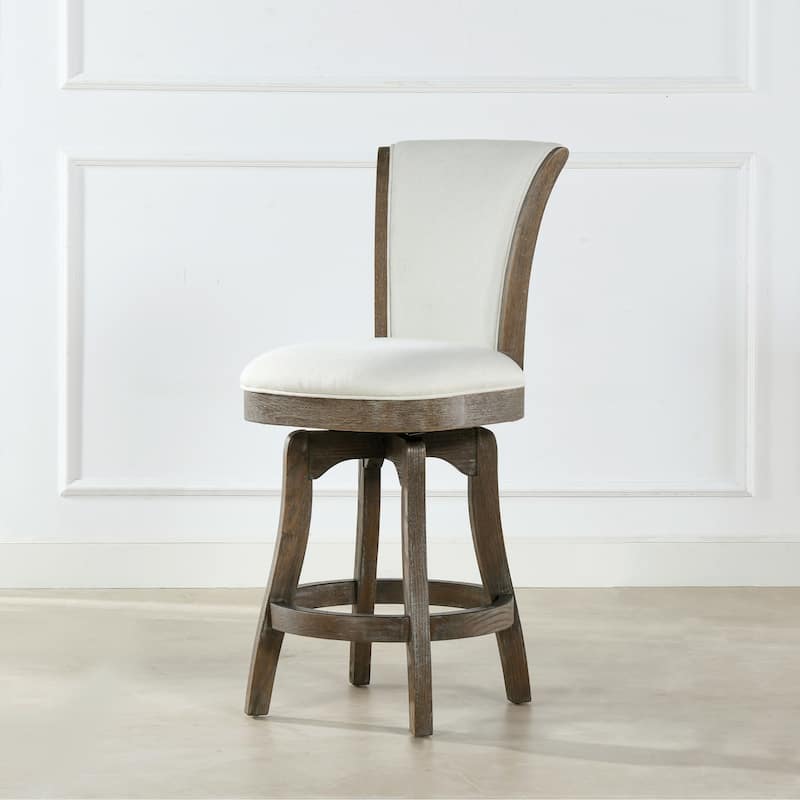 Henry 27" Swivel Upholstered Counter Height Bar Stool