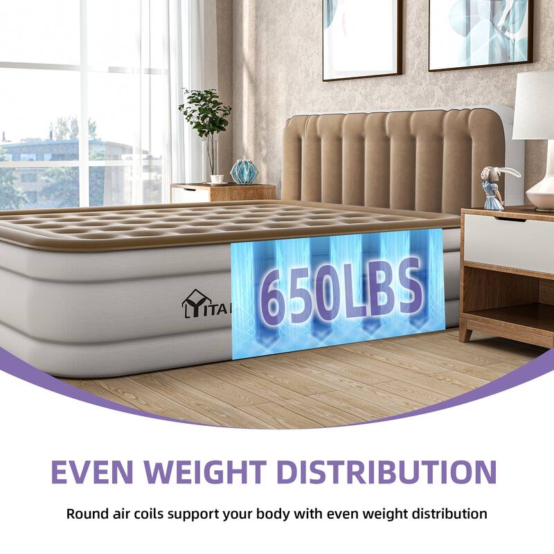 Queen Air Mattress with 31.4" Air Headboard