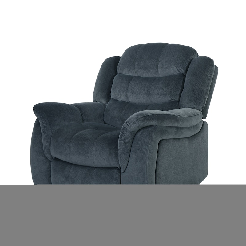 Classic Design, Steel Plush Fabric, Glider Recliner