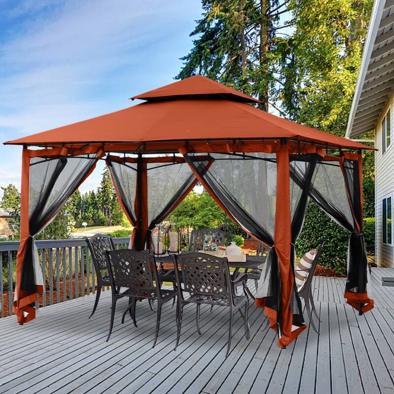 ABCCANOPY Patio Outdoor Gazebo for Double Roof Soft Canopy