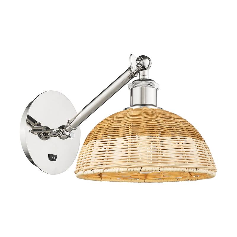 Innovations Lighting Endless Possibilities Ballston - Bristol Natural II - 1 Light 9" Adjustable Sconce - Arm Adjusts Up & Down - Polished Nickel/Natural