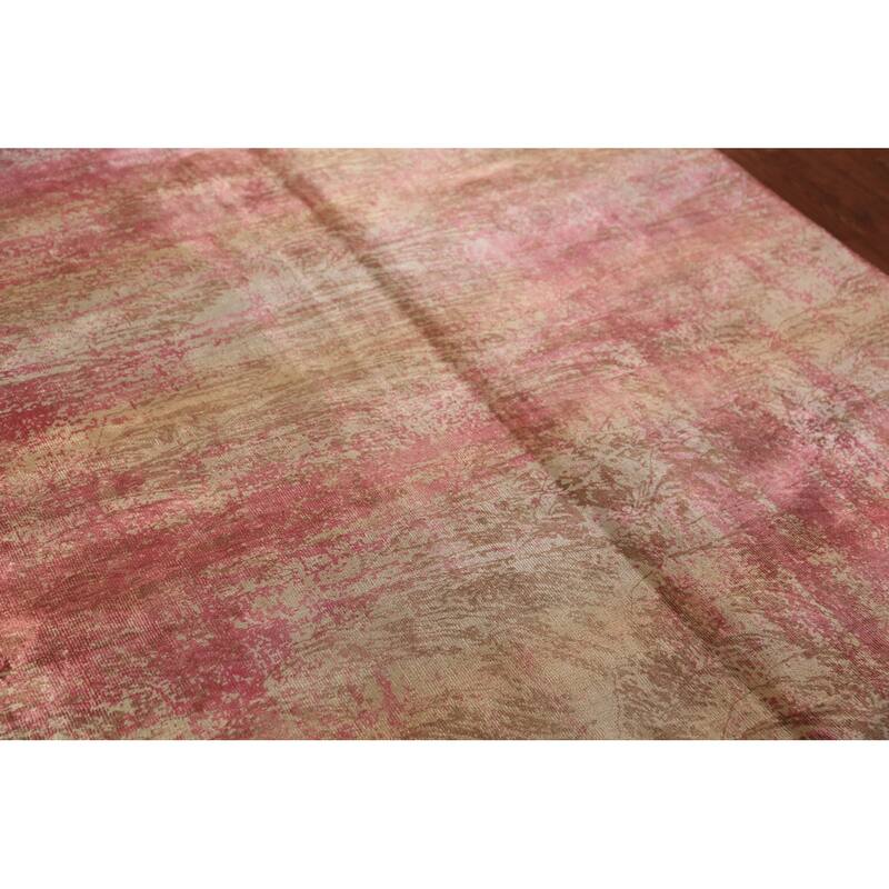 Contemporary Indian Area Rug Hand-Knotted Abstract Wool Carpet - 5'6"x 7'9"