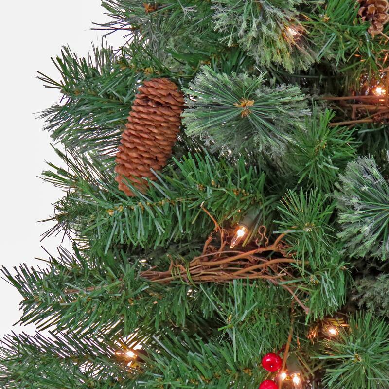 National Tree Company 4 ft. Glistening Pine Entrance Tree with Clear Lights - 4 Foot