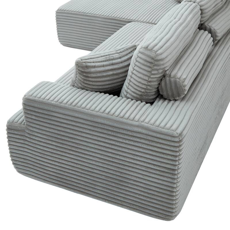 Floor Standing Compressed Couch L-shaped Sectional Sofa with Chaise