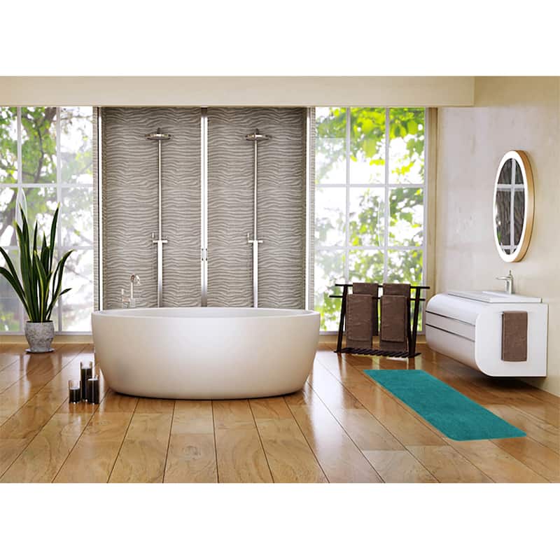 Microfiber Polyester Double Sink Bath Mat Runner - 48"L x 20"W