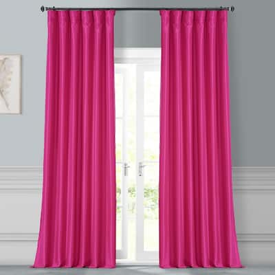 Exclusive Fabrics Fuchsia Rose Faux Silk Taffeta Curtain (1 Panel)