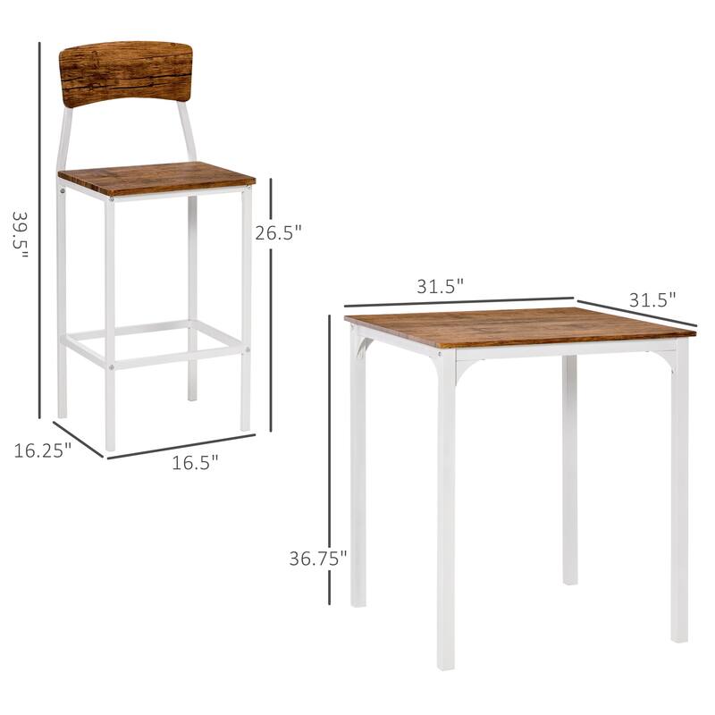 3 Piece Bar Table Set
