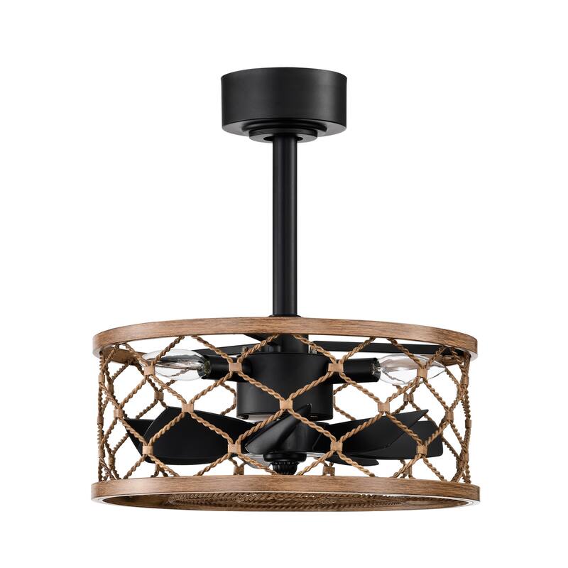 16 Inch Modern Wood Grain Fandelier