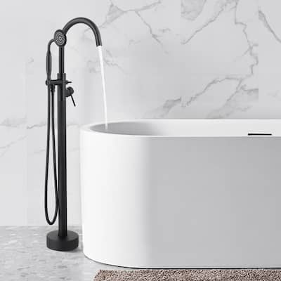 PROOX Freestand Bath Tub Shower Faucet w/ Handheld Shower Floor Mounted