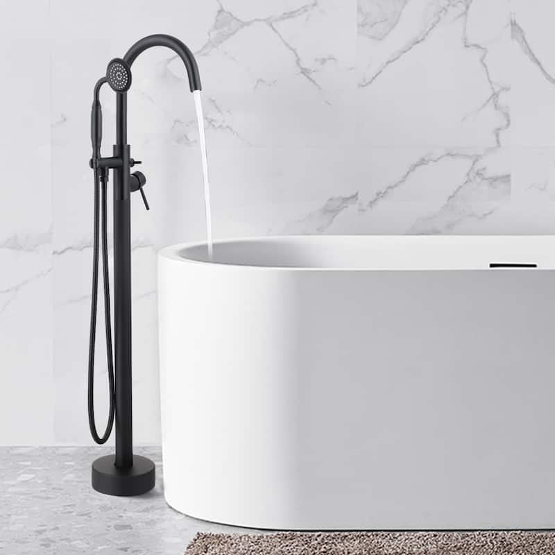 Vanityfair Floor Mount Freestanding Bathtub Faucet Tub Filler with Hand Shower