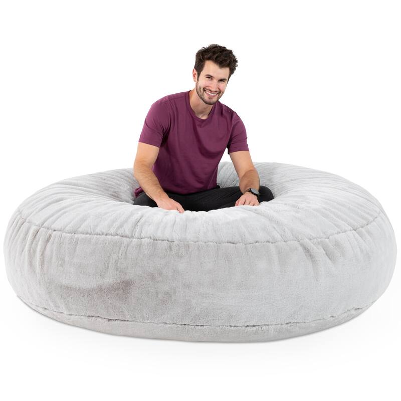 Jaxx 6 Foot Bean Bag Chair for Adults - Premium Synthetic Faux Fur