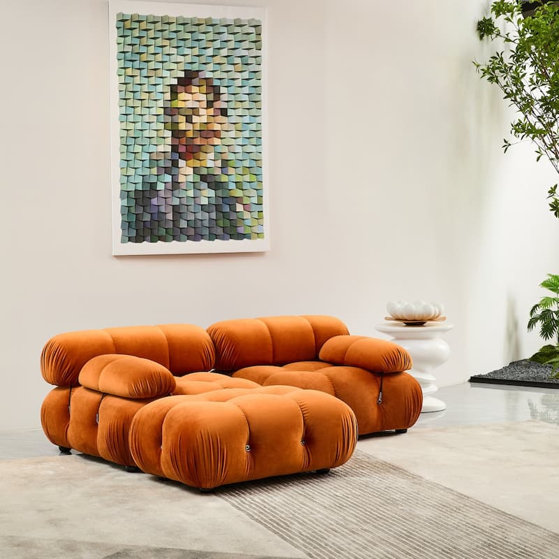 Daimion 3 Pieces Upholstered Sectional - Orange