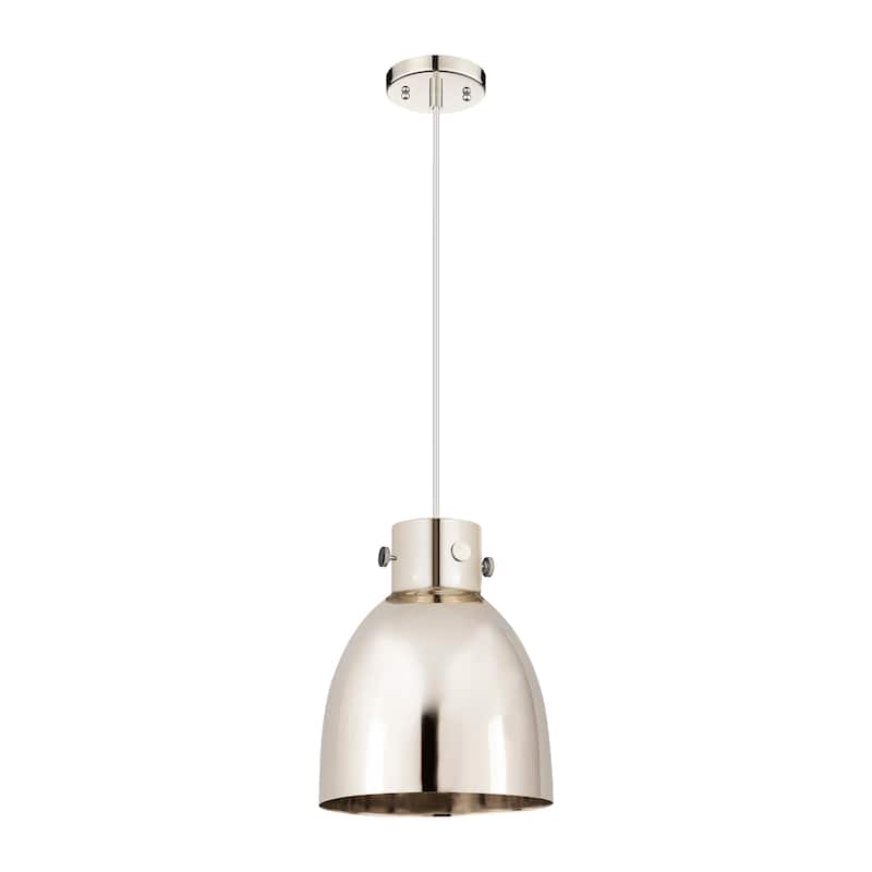 Innovations Lighting Newton Metal Bell - 1 Light 10" Cord Hung Pendant - Polished Nickel