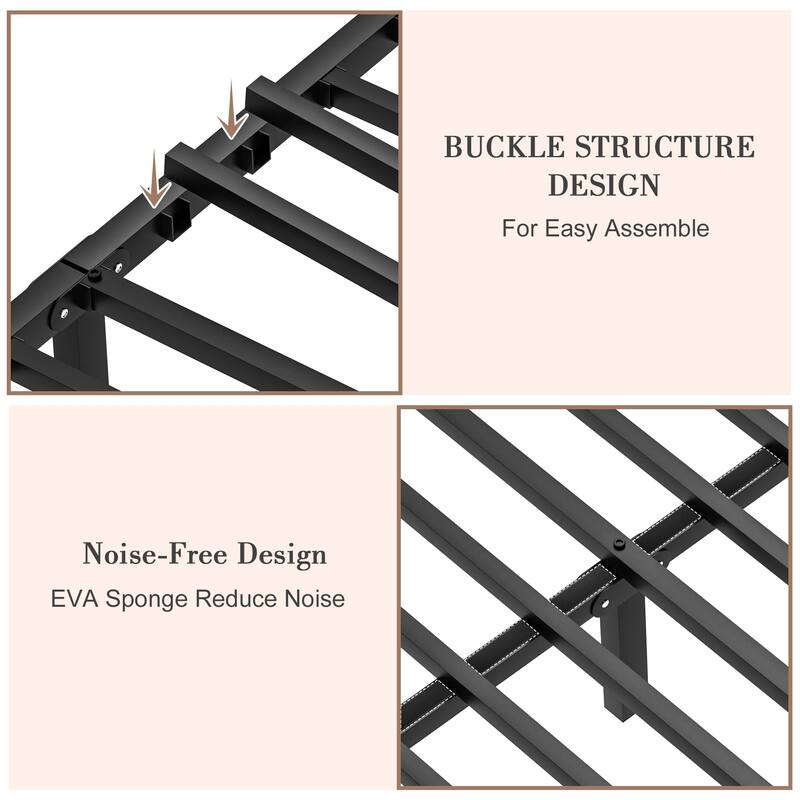 Bed Frame with Charging Station No Box Spring Needed
