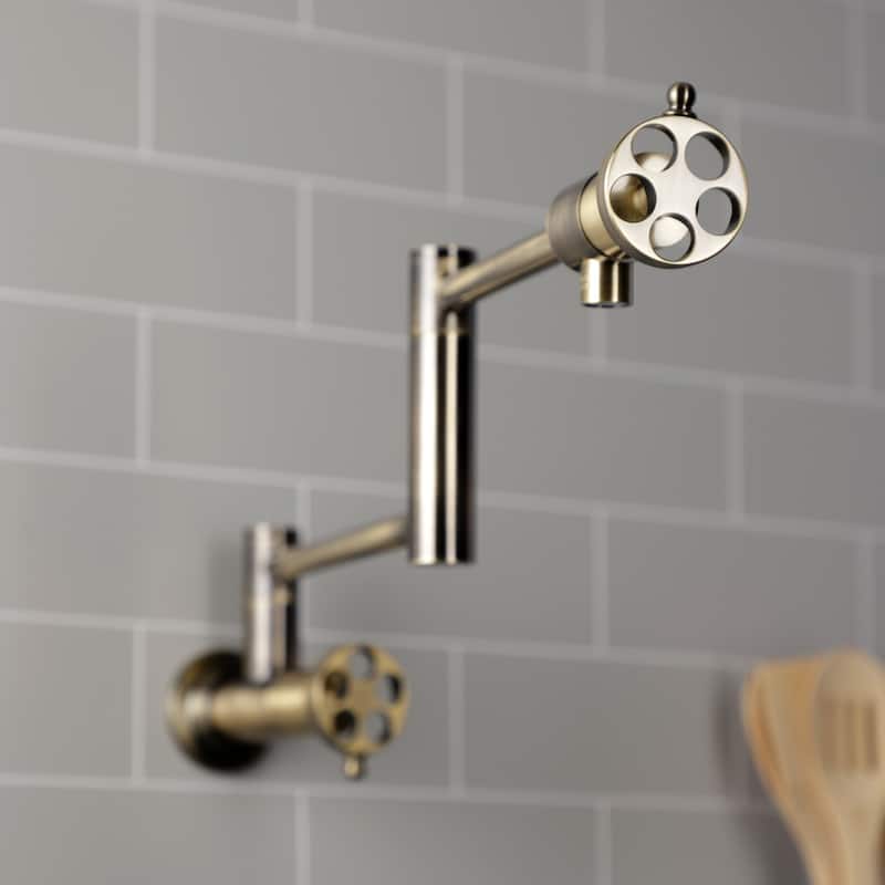Wendell Two-Handle 1-Hole Wall Mount Pot Filler Faucet