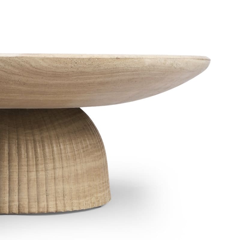 Studio London Maddox Single Round Coffee Table Stone Marble Effect