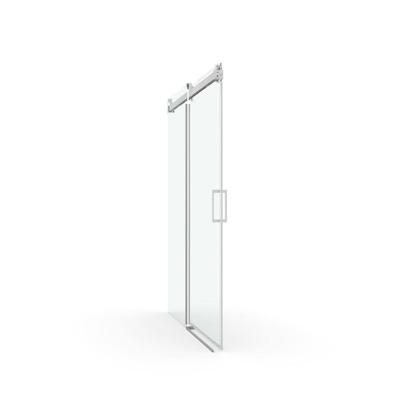 ABRUZZO 56-60" W x 76" H Frameless Soft-Closing Single Sliding Shower Door 1/4" (6mm) Explosion-Proof Tempered Glass