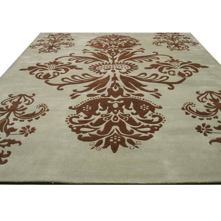 Hand-tufted Tomthy Green Wool Rug (8'9 x 11'9) - 9' x 12'